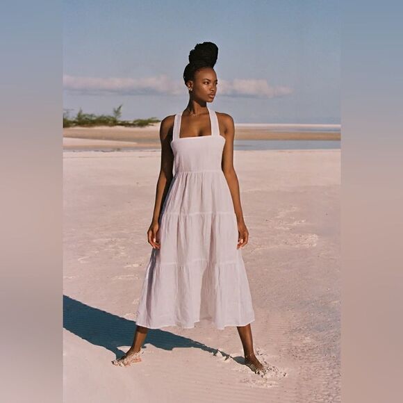 NWT Vitamin A Canyon Linen Midi Dress - Picture 7 of 12